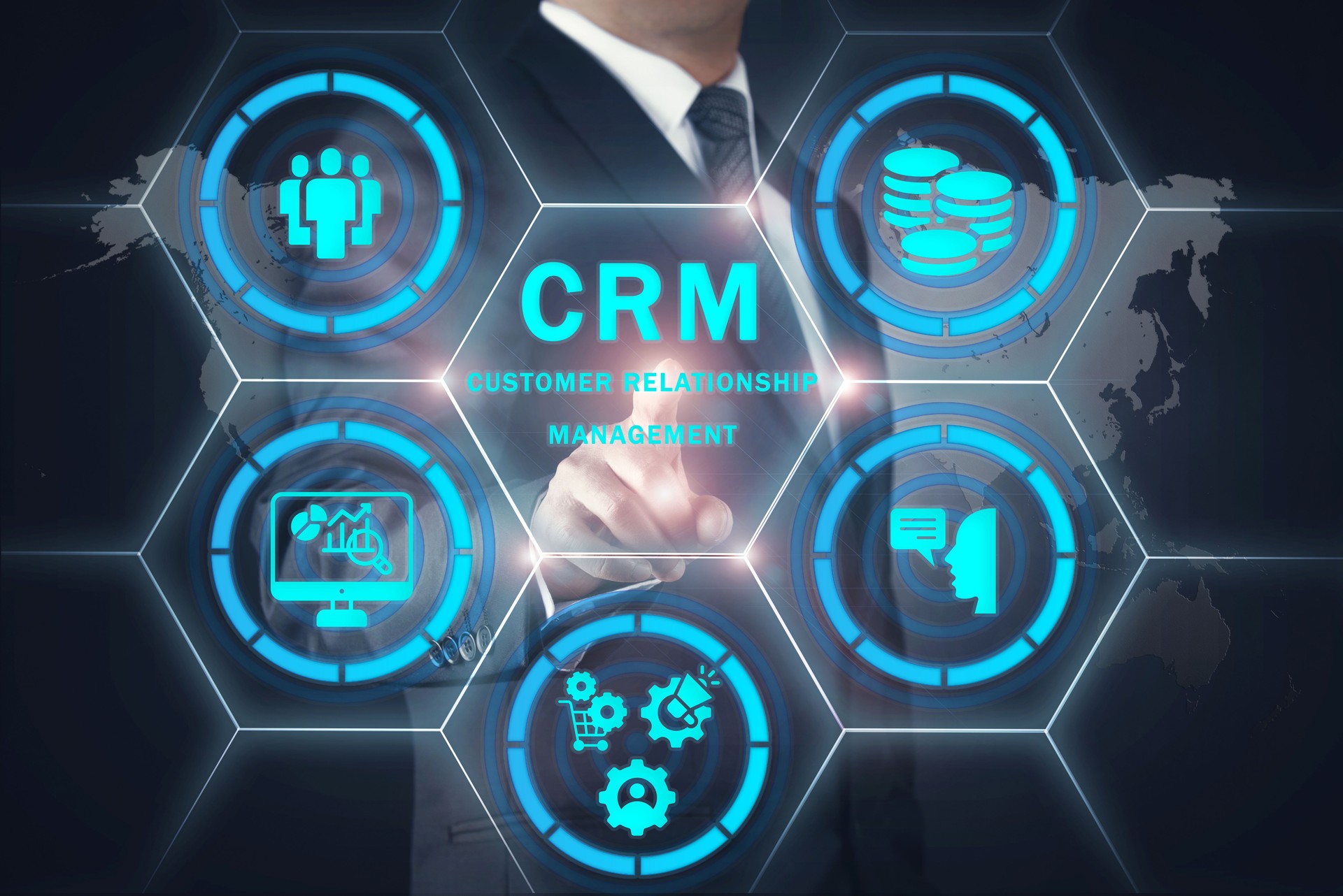 Concepto de gestión de relaciones con el hombre de negocios y el cliente Concepto de gestión de relaciones con el hombre de negocios y el cliente